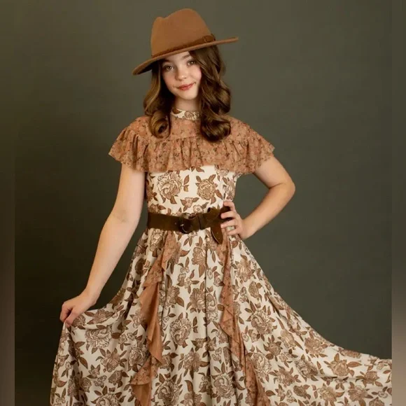 Mia Joy | Dresses | Rustic Floral Lace Prairie Dress Girls 2 High Low Boho  Western Cottagecore Chic | Poshmark